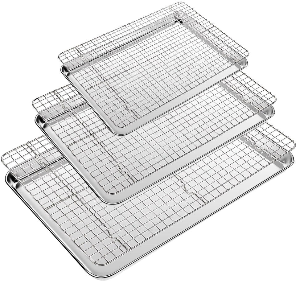 CEKEE large baking sheet with wire rack for even browning and easy food release.