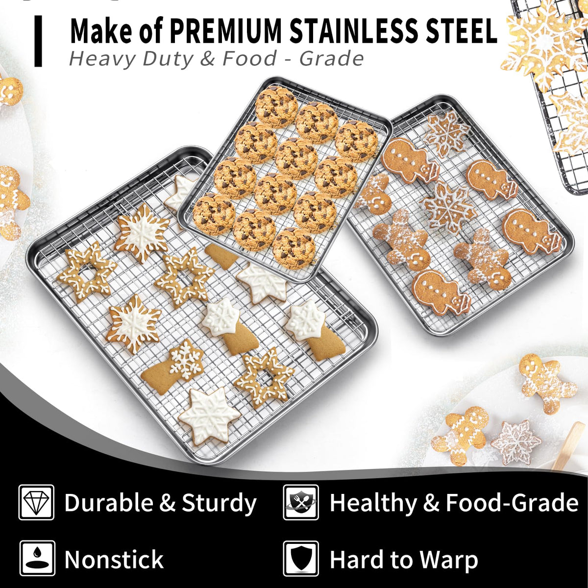 CEKEE small 9x7 sheet with rack for compact batch baking and cooling.