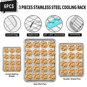 CEKEE cooling rack medium grid improves circulation for evenly cooled cookies.