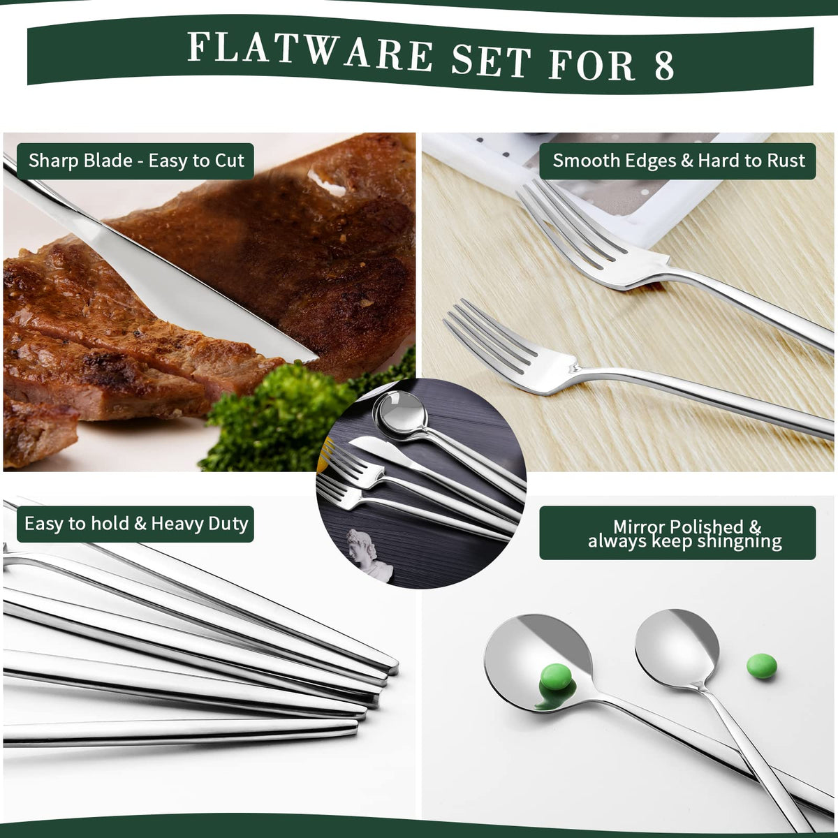 CEKEE 8-place setting ready for family dinners and gatherings