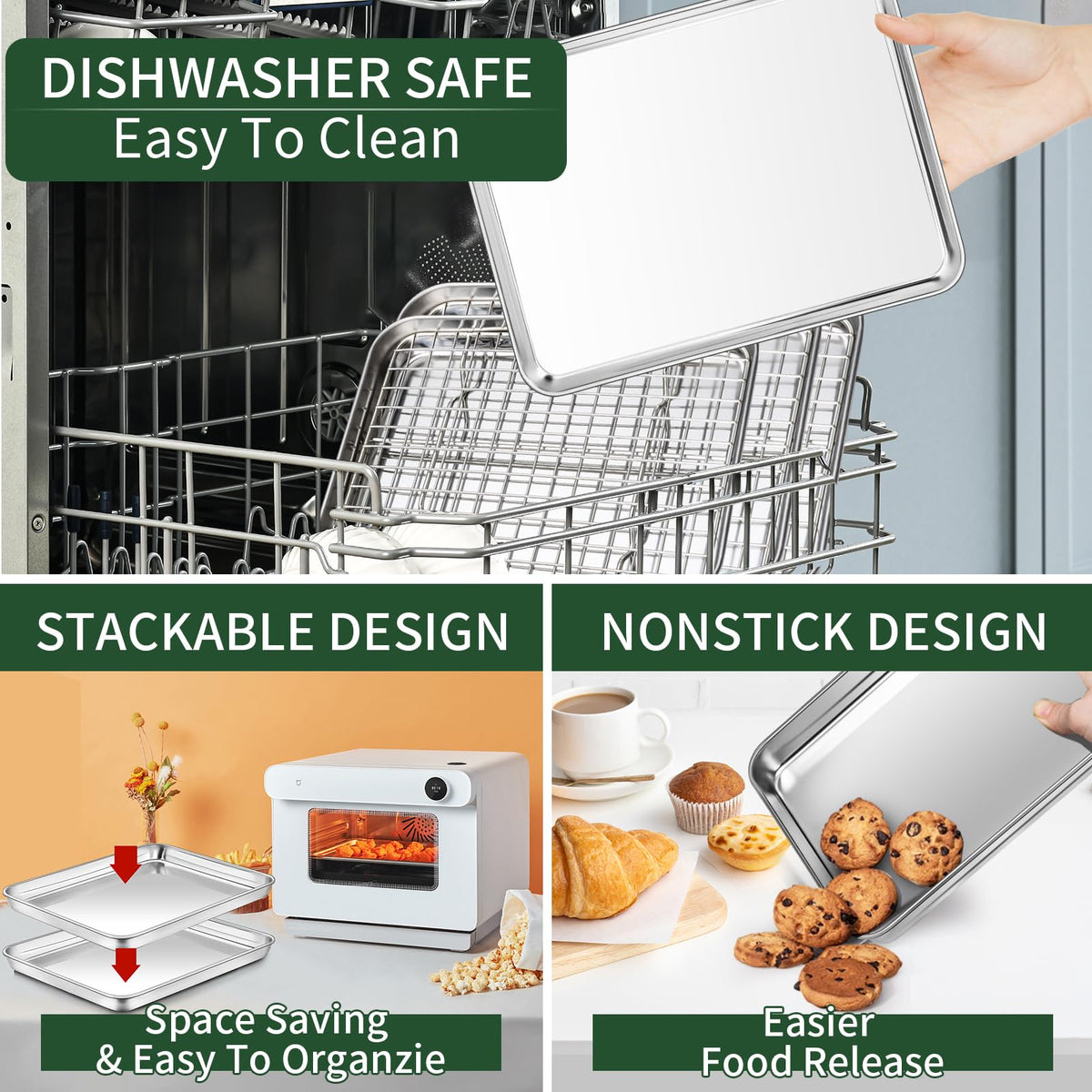CEKEE dishwasher-safe baking pan for quick cleanup