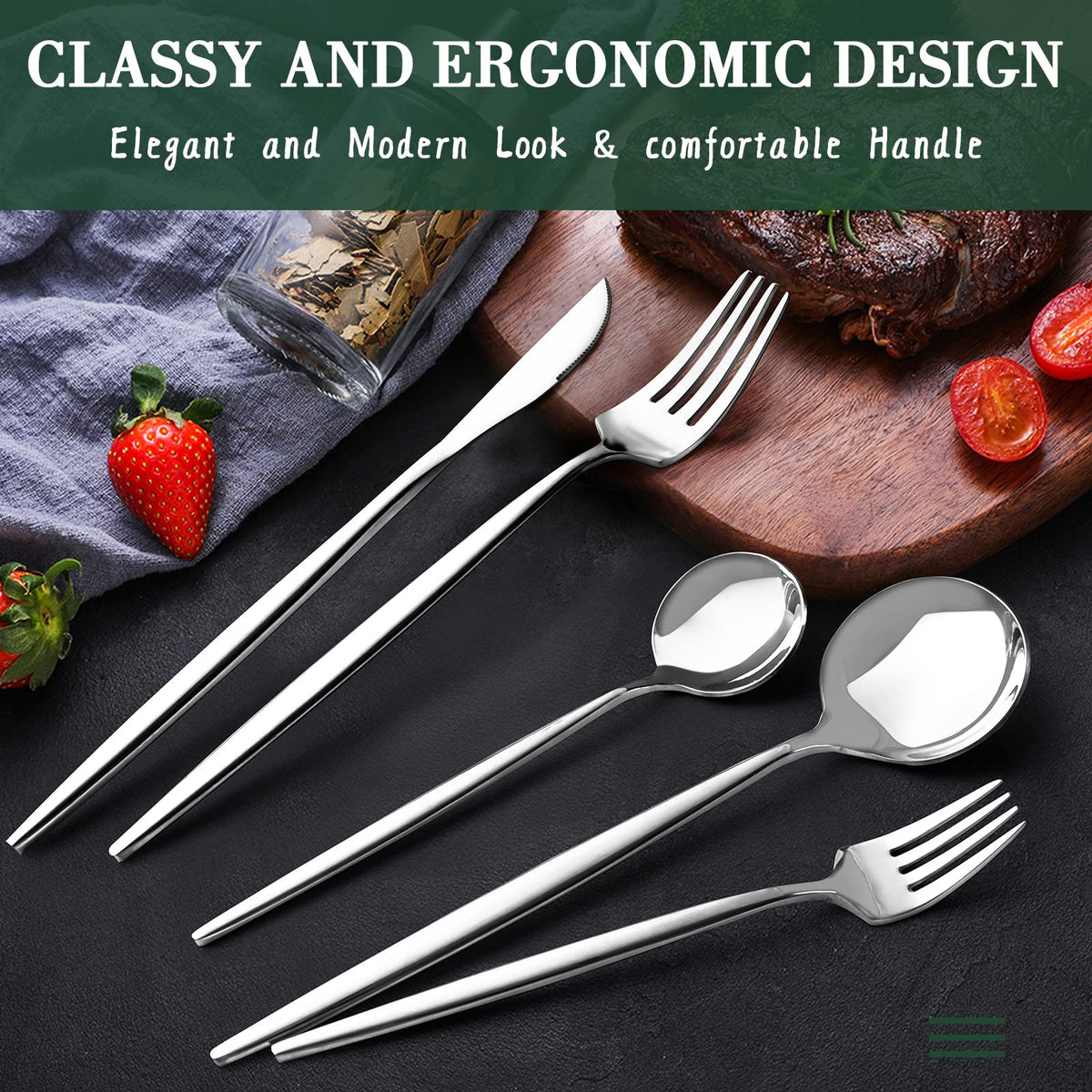 CEKEE ergonomic handle flatware design improves comfort during meals