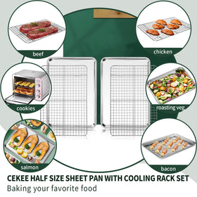 CEKEE even heat baking sheets in oven for uniform browning.