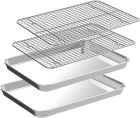 CEKEE jelly roll pan with two baking pans for even baking and easy versatility.