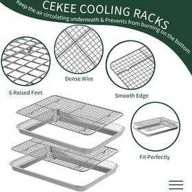 CEKEE mirror-polished trays promote even heat distribution for consistent results.