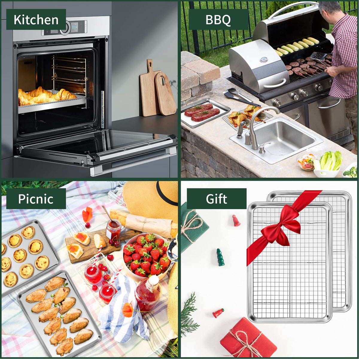 CEKEE versatile set is ideal for baking, roasting, and cooling in the oven or outdoors.