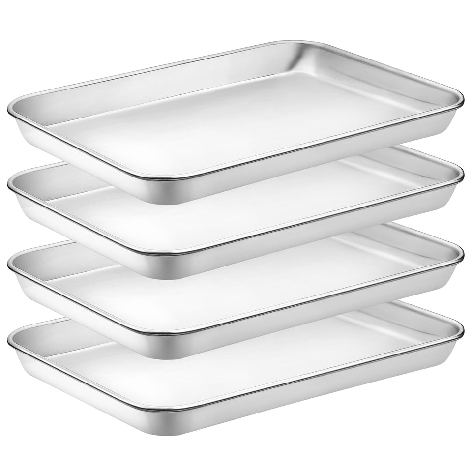 CEKEE quarter-sheet pan set of 4 for versatile baking with even heat and easy handling.