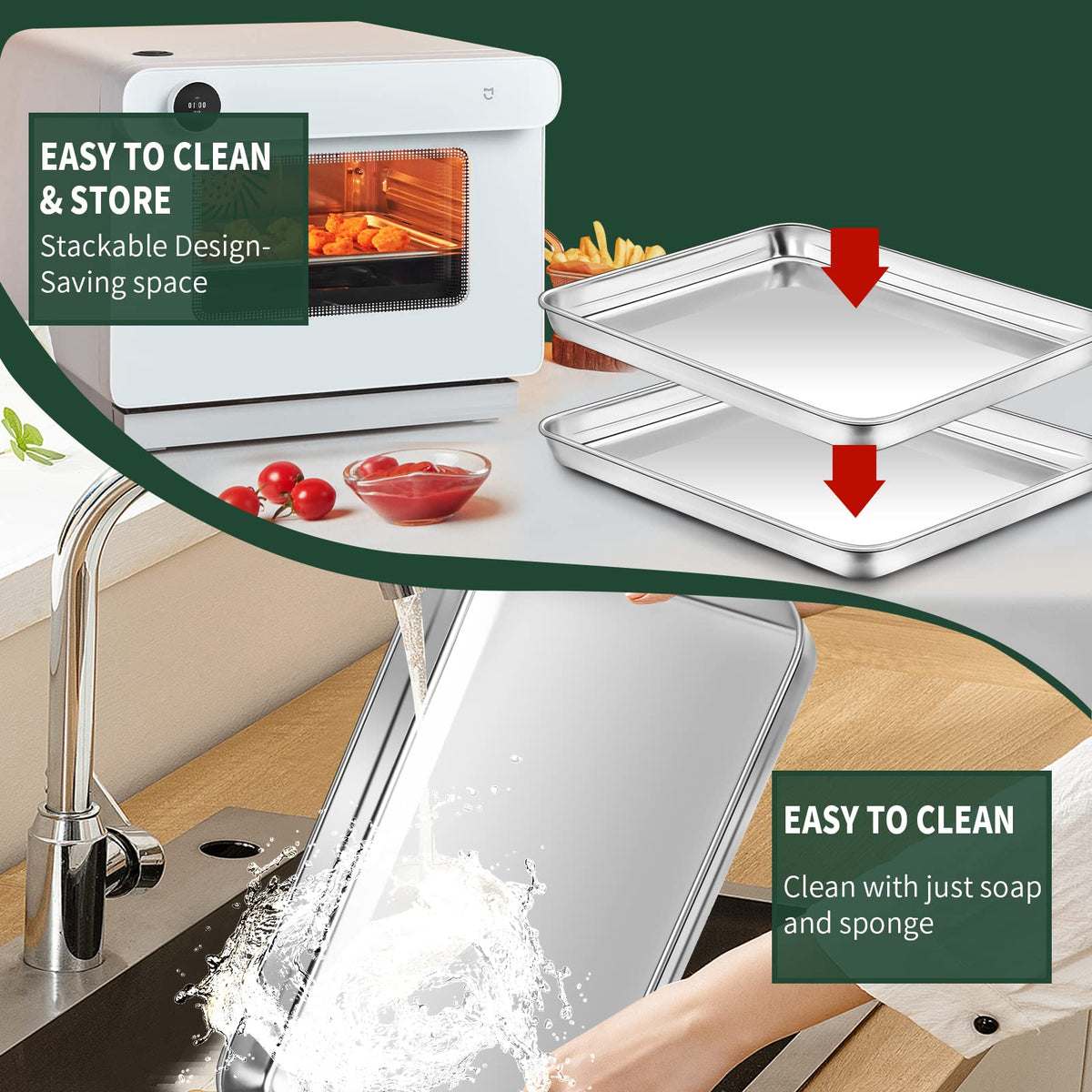 CEKEE rust-resistant warp-resistant baking pans that withstand high heat.