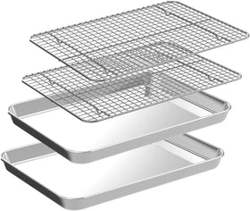 CEKEE small baking sheet with wire rack 10x8 for even browning and roasting.
