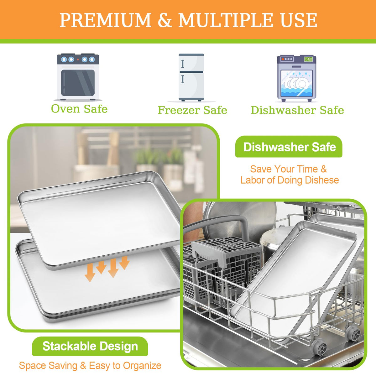 CEKEE stackable design frees up kitchen storage when not in use.