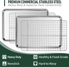 CEKEE stainless steel baking pan 10-in durable and warp-resistant.