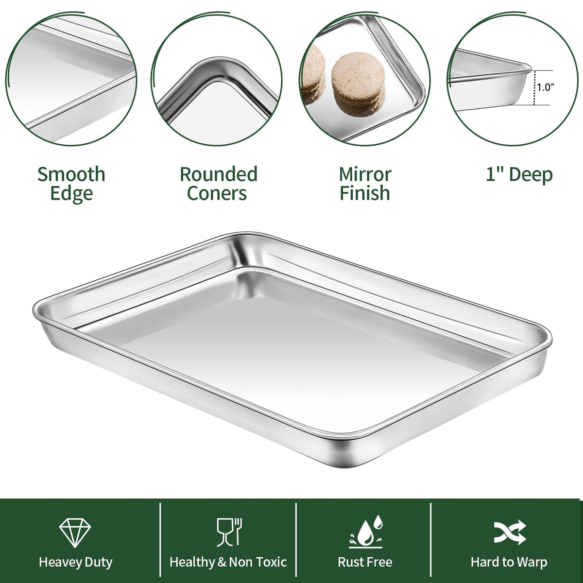 CEKEE stainless steel baking sheet resists warping