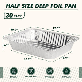 CELLURA deep-well foil pans demonstrate sturdy construction for heavy dishes.