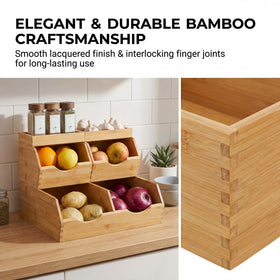CENCODE bamboo pantry bins arrive ready to use straight from the box