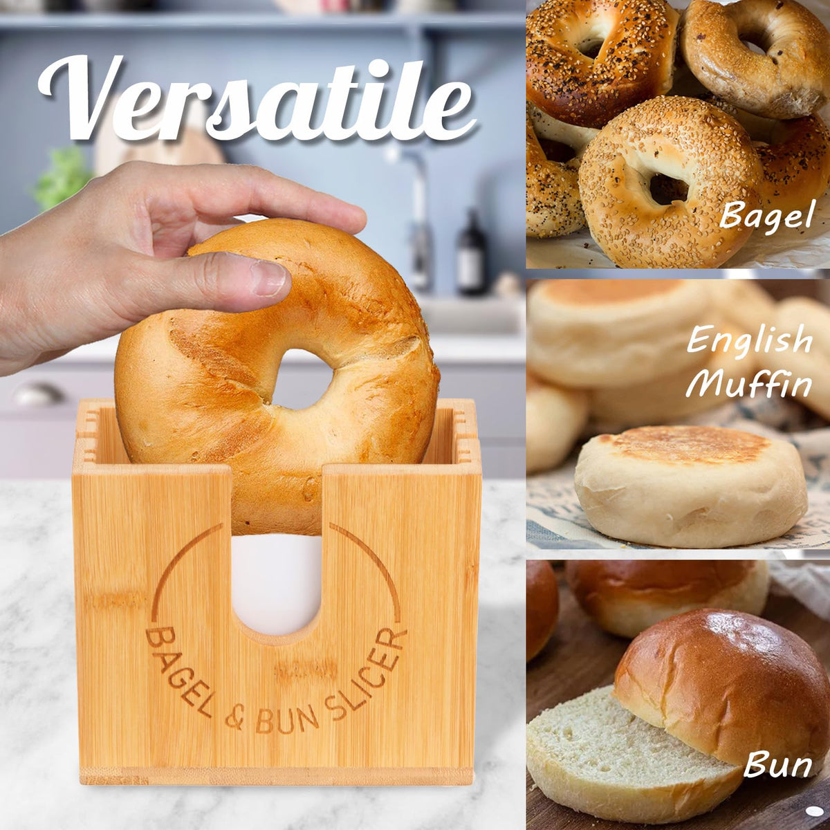 cenleoha compact bagel slicer stores neatly after brunch