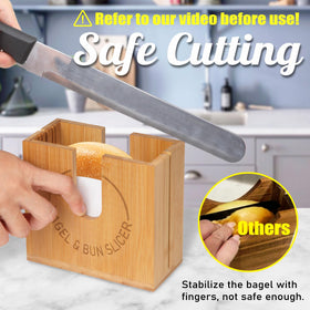 cenleoha bagel slicer wide slots fit small and large bagels