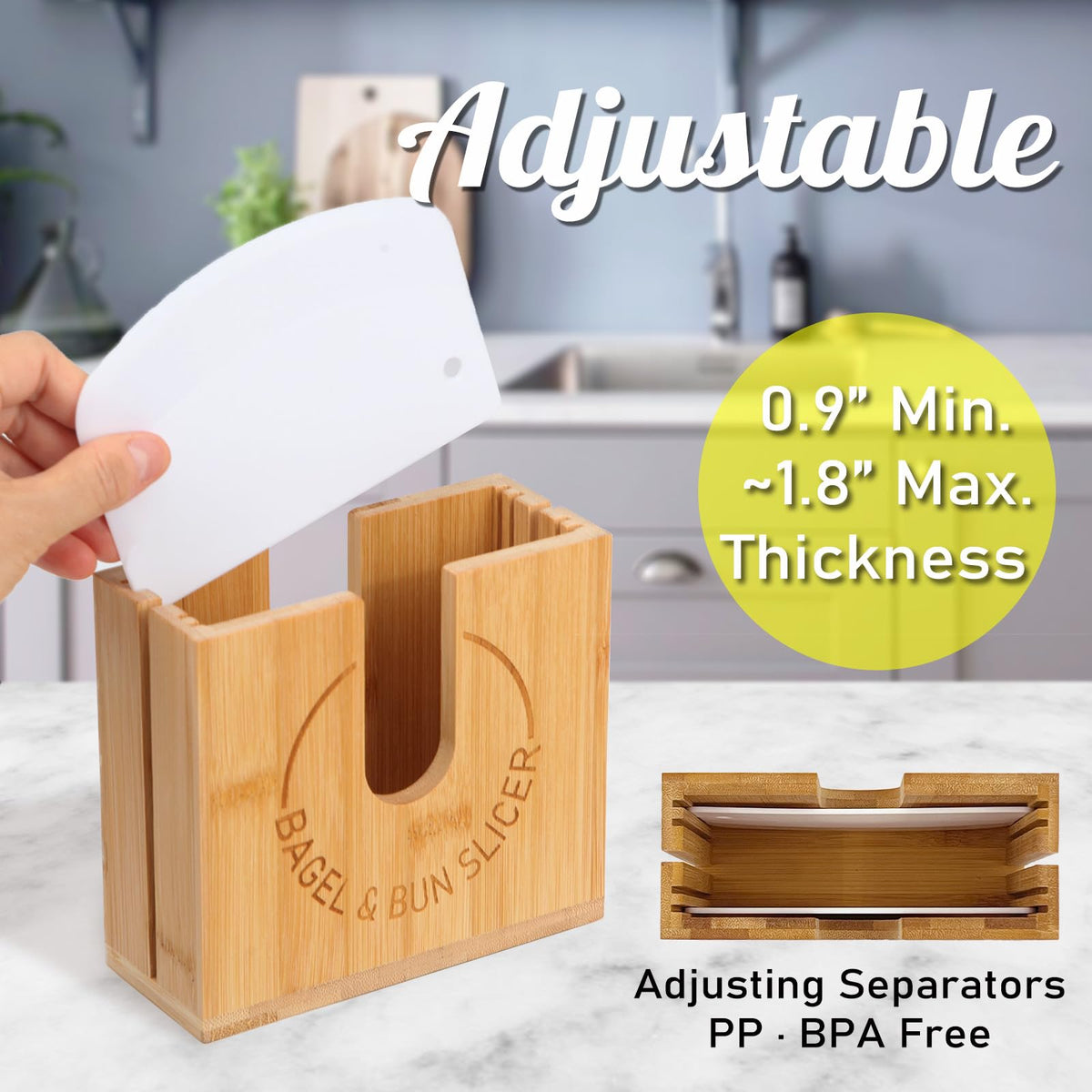 cenleoha bagel slicer knife groove keeps long knives steady