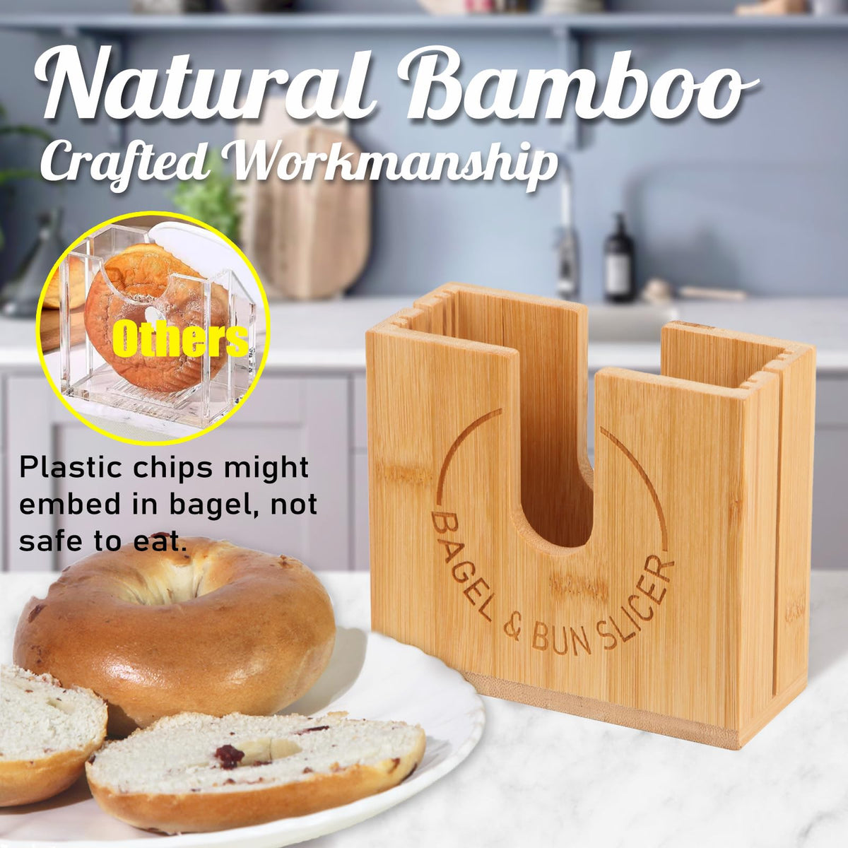 cenleoha bamboo slicer non-slip base ensures stable cutting