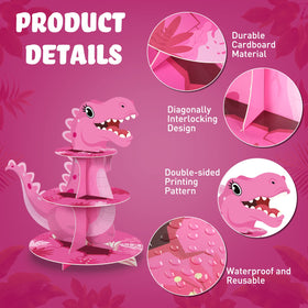 Censen 3-tier dino stand showcases sturdy construction and easy assembly.