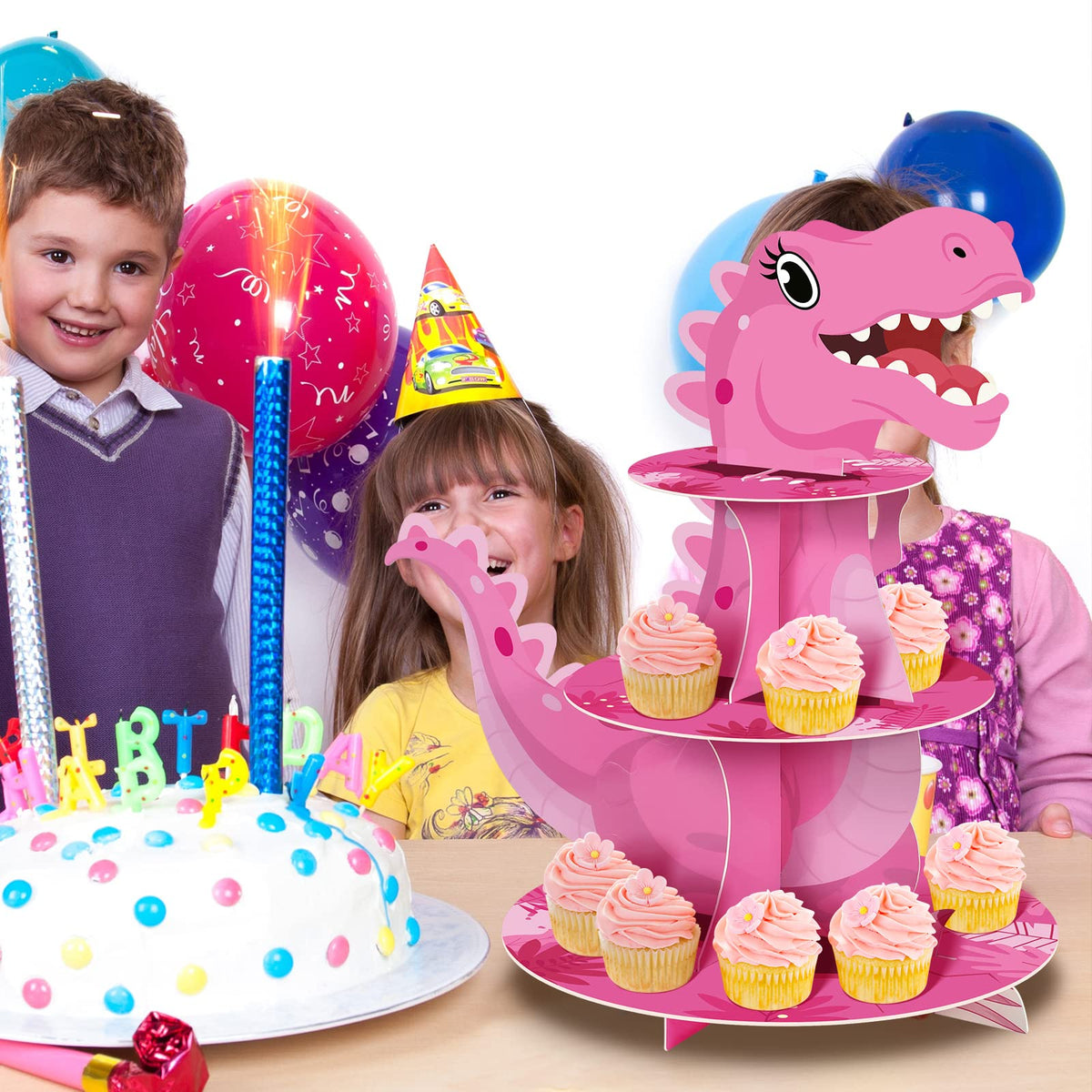 Censen cupcake stand helps organize treats neatly for guests.