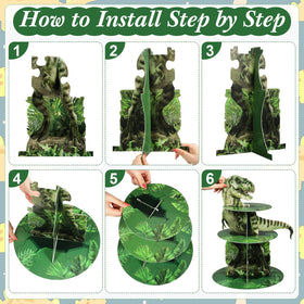 Censen dinosaur-themed decor in green jungle tones, perfect for immersive party decor