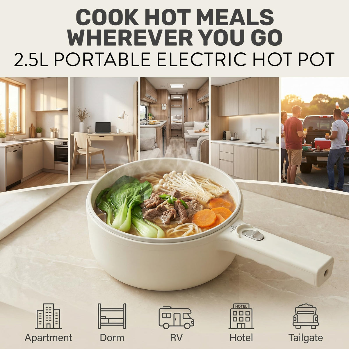Ceramax Pro 2.5L nonstick interior ensures easy release and quick cleanup after cooking.