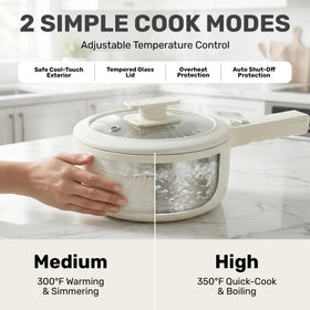 Ceramax Pro 2.5L adjustable temperature control for precise cooking results.