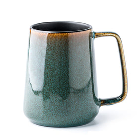 Ceraozmus 24oz large ceramic mug with green glaze, ideal for hot coffee at home