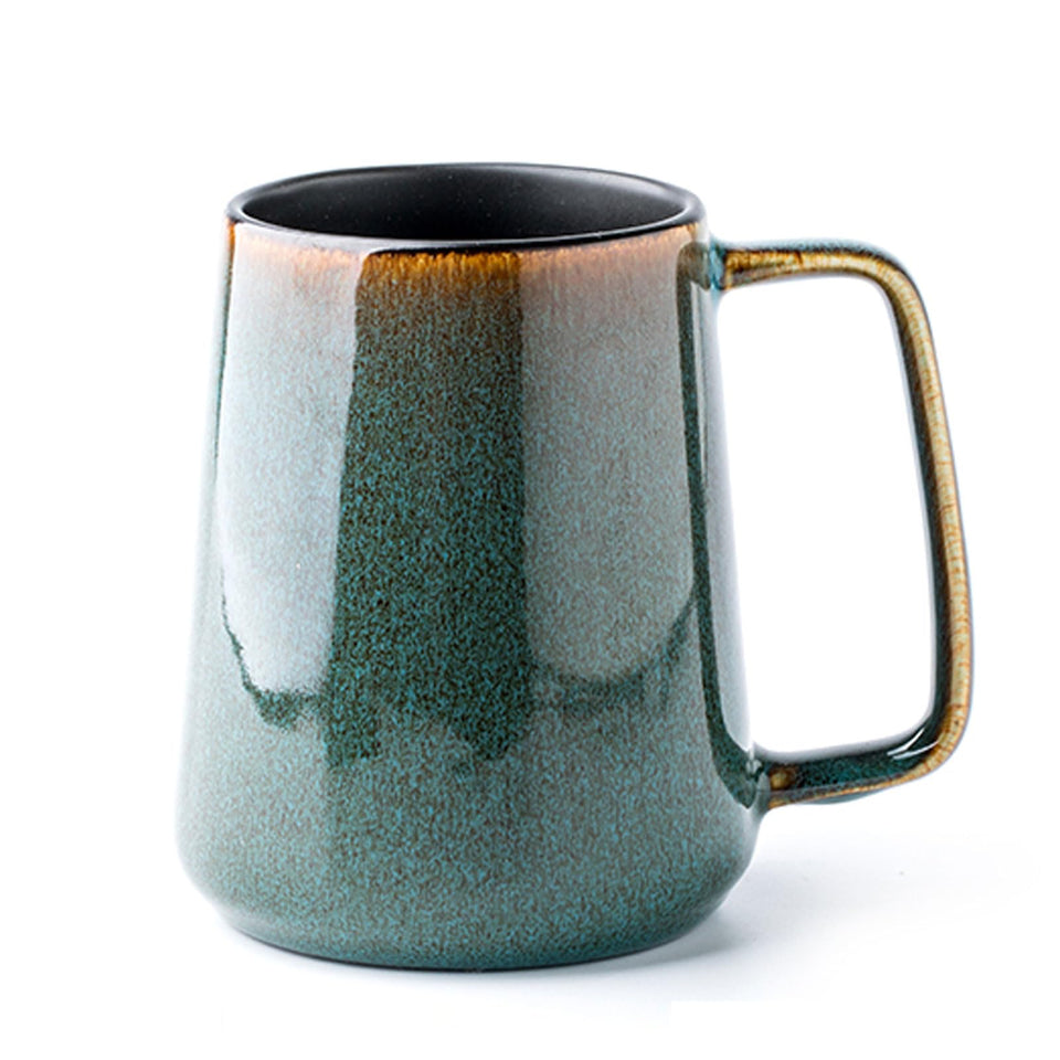 Ceraozmus 24oz large ceramic mug with green glaze, ideal for hot coffee at home