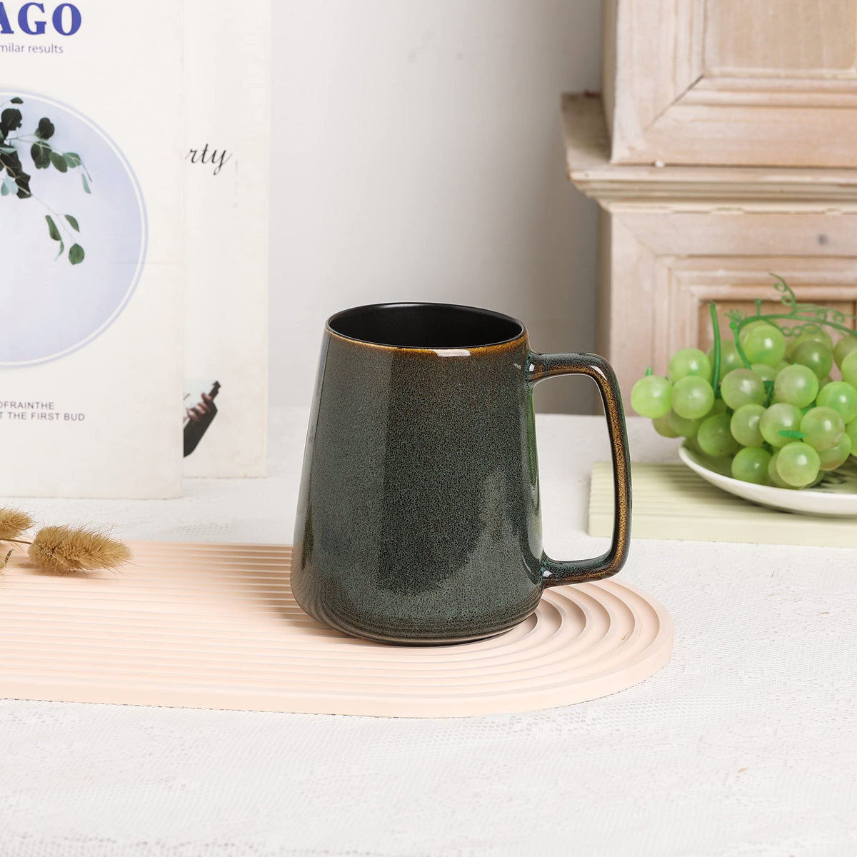 Ceraozmus porcelain mug shows unique reactive glaze variations