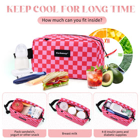 Cerbonny gel packs inside bag illustrate built-in cooling for freshness.