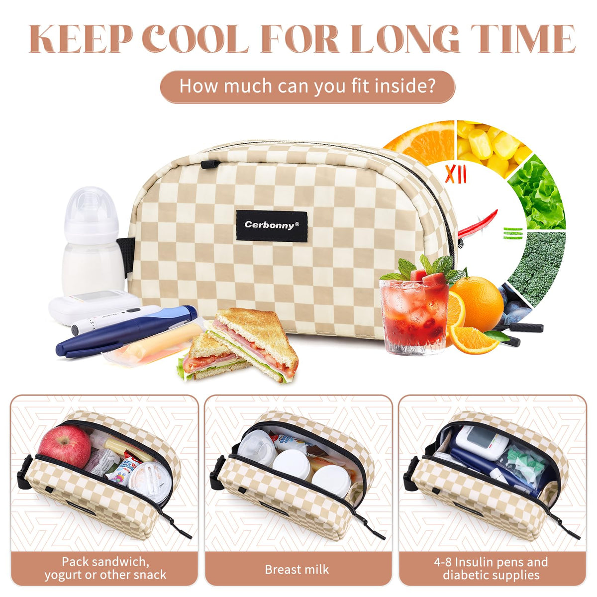 Cerbonny two-compartment design helps keep foods organized during meals.