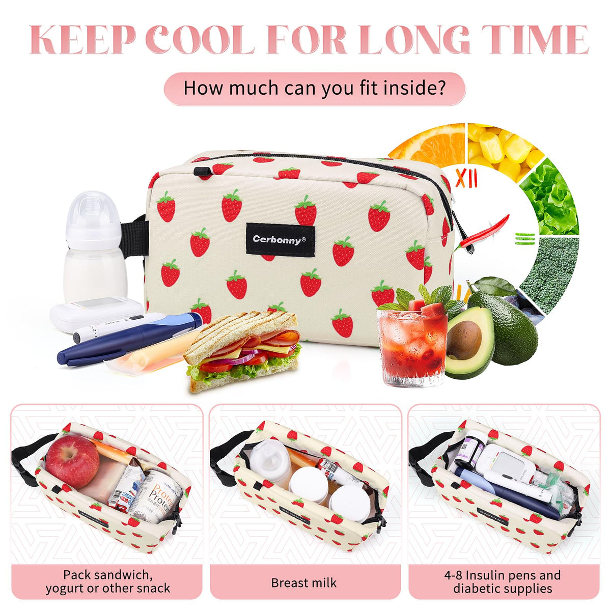 Cerbonny portable design with buckle handle fits backpacks and strollers