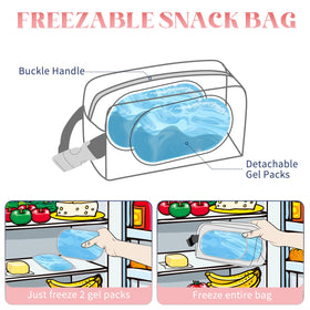 Cerbonny cooler bag showing two freezing methods to save freezer space