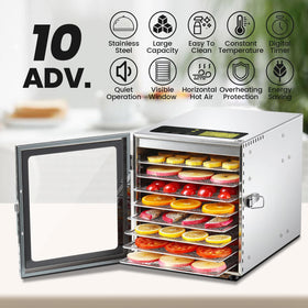 Cercker dehydrator with 8-tray setup enabling large batches of snacks