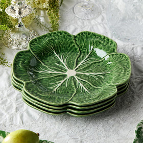 Cerified International 11-inch cabbage leaf plate offers versatile serving for mains and shared dishes.