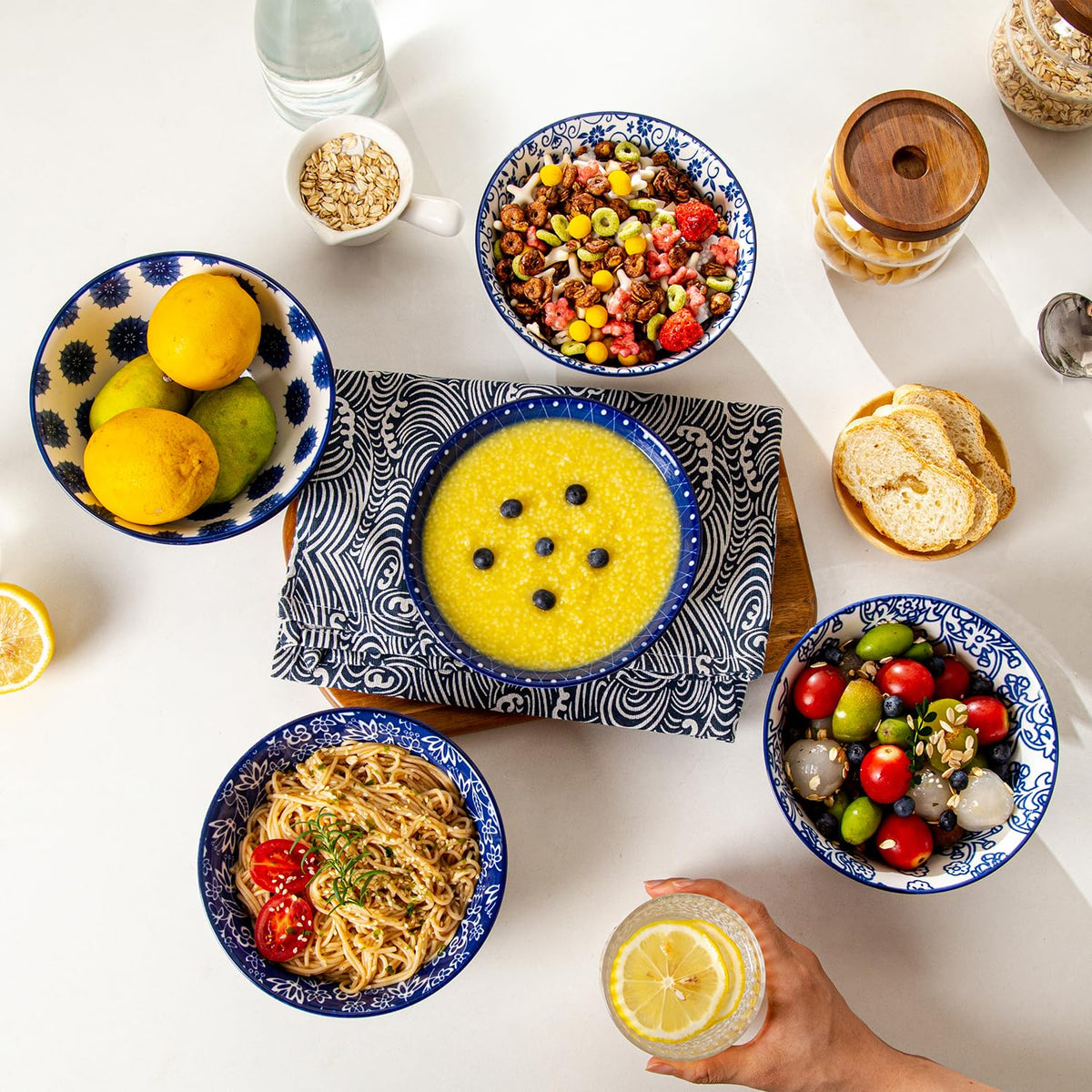 Cerkik six-piece bowl set for family meals and everyday dining.