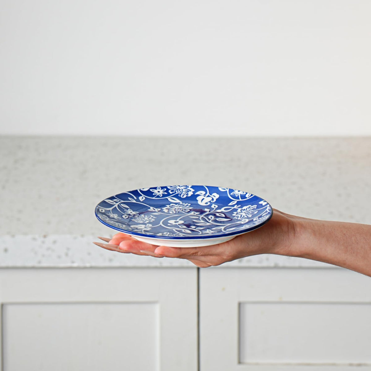 Cerkik Vintage Blue 6-inch appetizer plate for small bites and tapas.