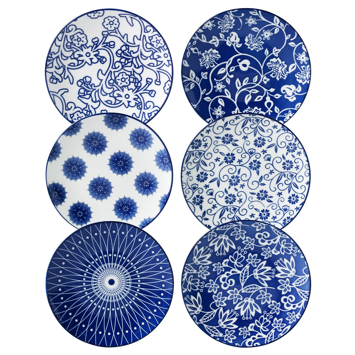 Cerkik Vintage Blue 6-inch dessert plate ideal for desserts and sauces.