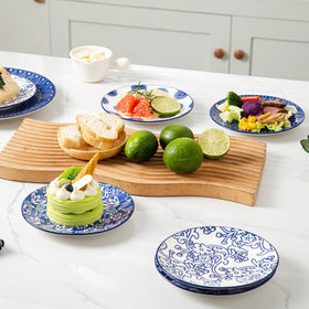Cerkik Vintage Blue 6-inch fruit plate for fresh fruit portions.