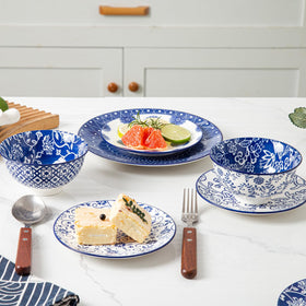 Cerkik Vintage Blue 6-inch pasta-side plate for small servings.
