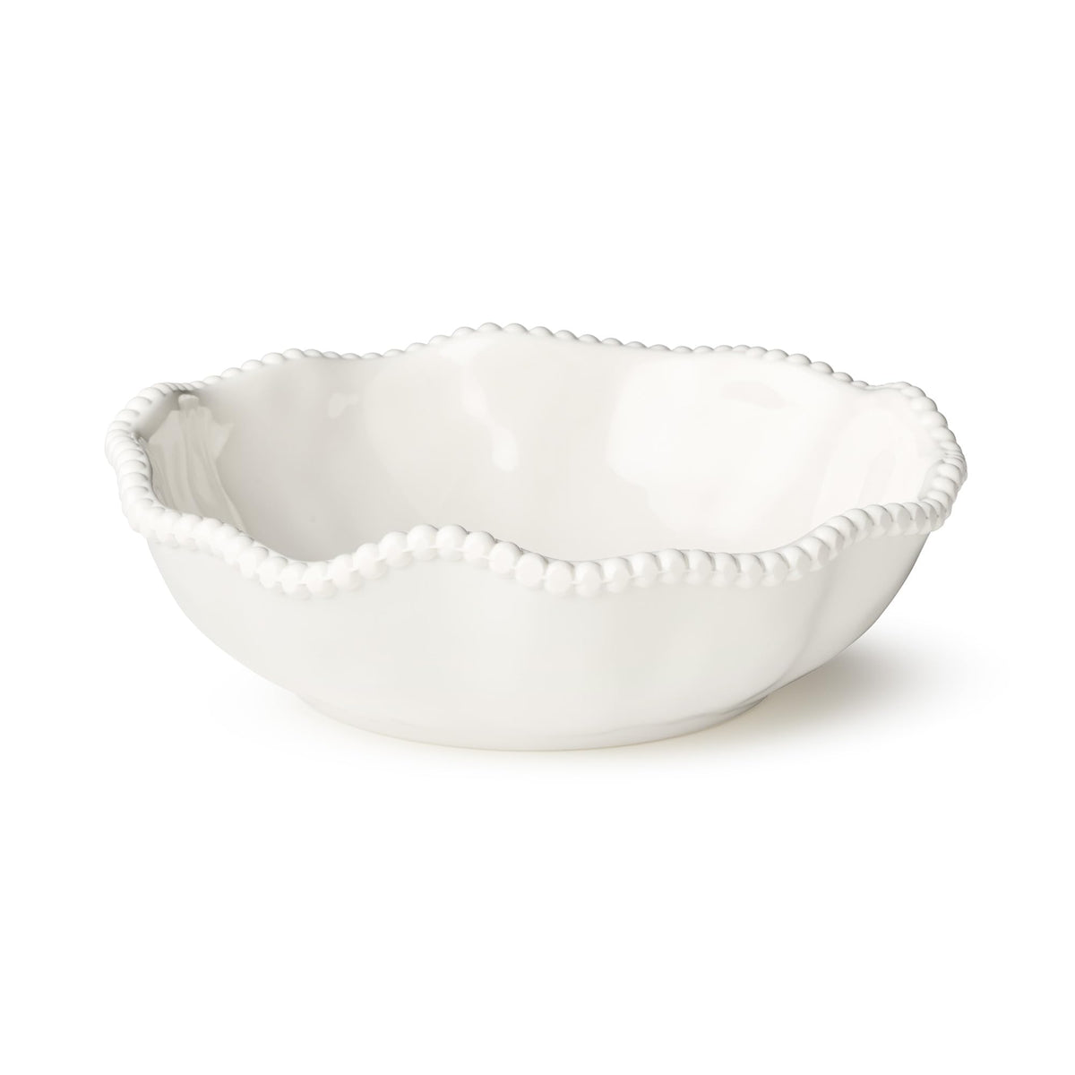 Perlette salad plate with beaded rim adding refinement to meals.