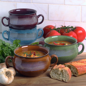 Dual handles on Certified International crocks enable easy serving
