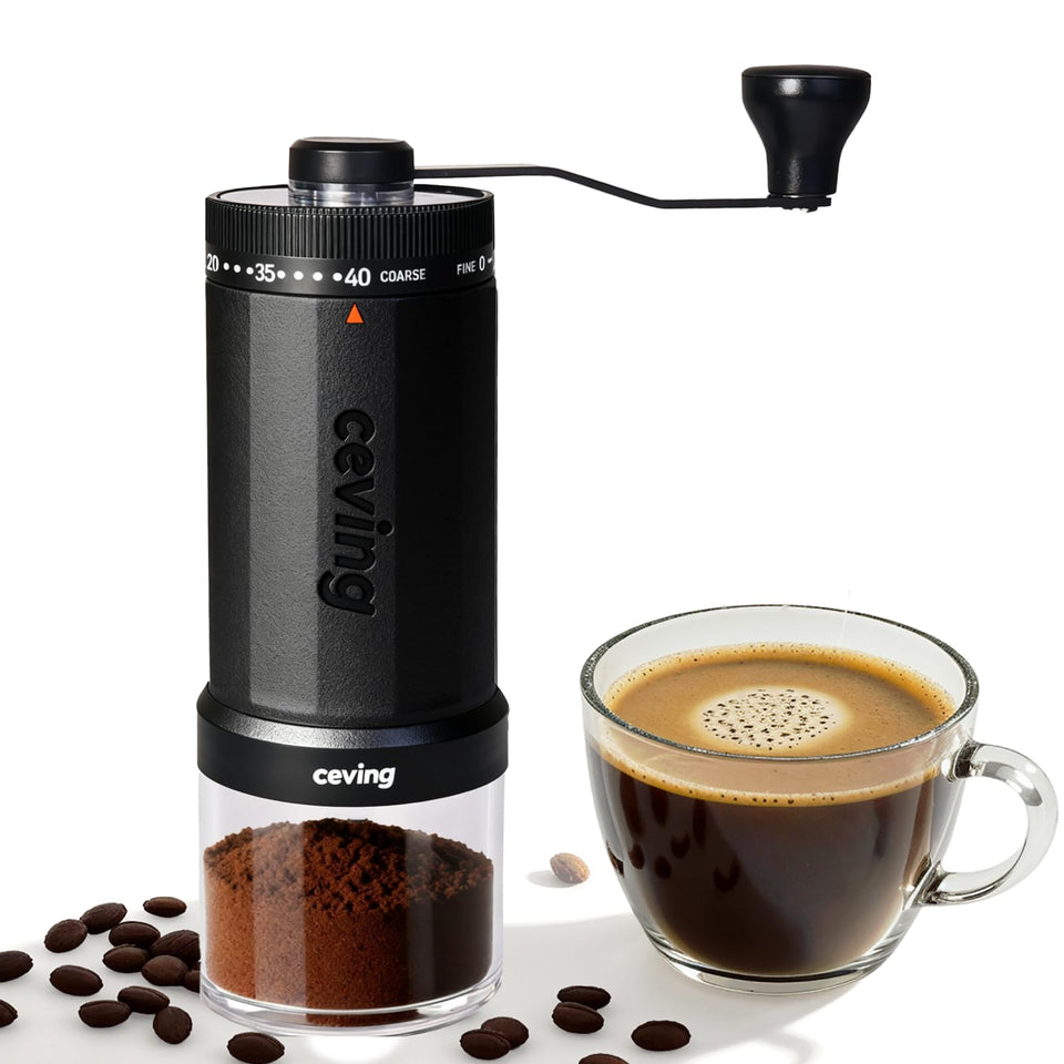 CEVING 60g manual grinder with large capacity for multiple cups at home.