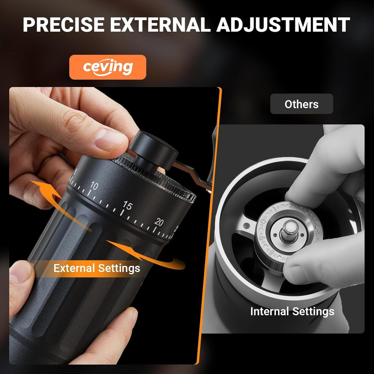 CEVING compact lightweight design in hand for travel.