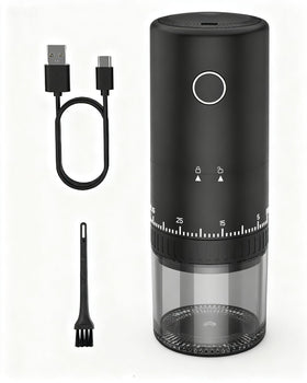 CEVING First Grind-While-Charging grinder front view shows rapid grinding capability for busy mornings