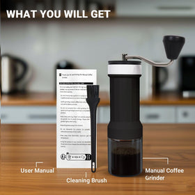 CEVING grinder with detachable parts and brush for easy cleaning.