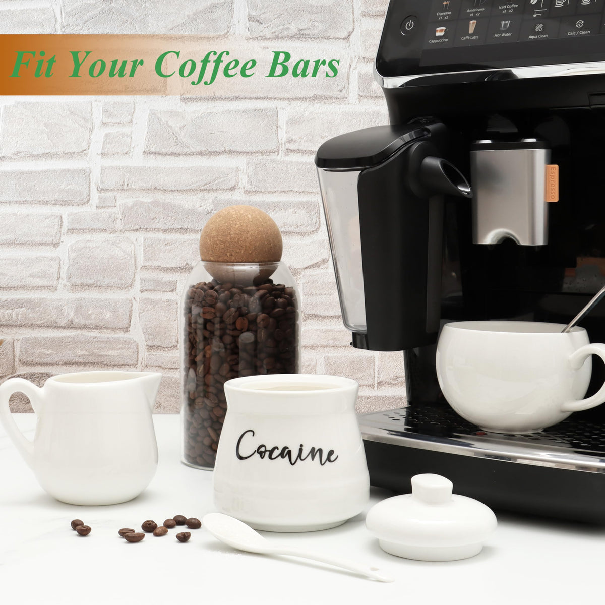 Cevostirva coffee bar sugar dispenser for quick sweetening at home