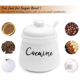 Cevostirva kitchen decor sugar bowl with modern white ceramic design