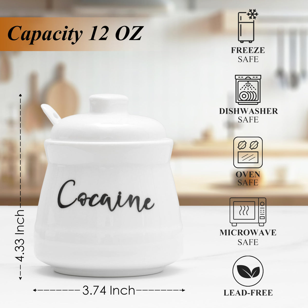 Cevostirva white sugar bowl with lid showing glossy ceramic finish and clean lines